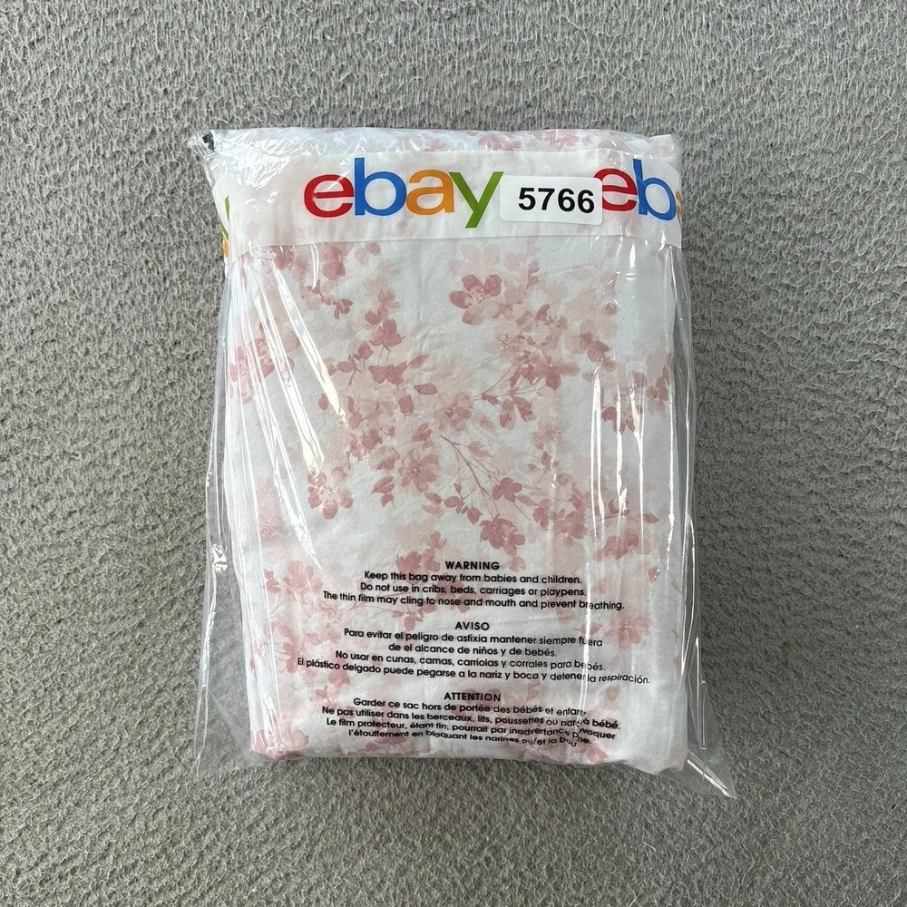Ralph Lauren King Flat Sheet 91x101 Dusty Rose Blush Watercolor Floral Cotton